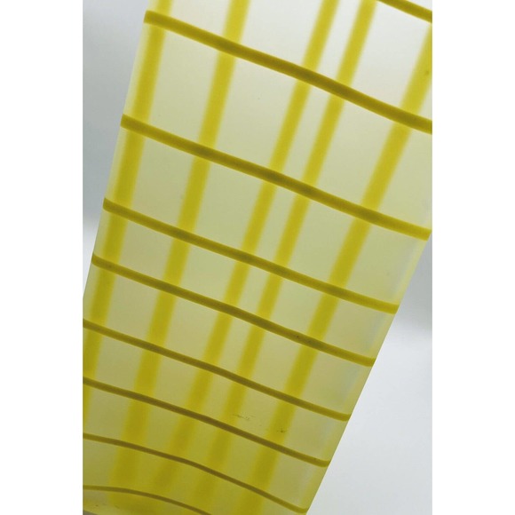 Vintage Retro Rectangular Yellow & Clear Frosted Glass by Gorgeous Design - Picture 5 of 11